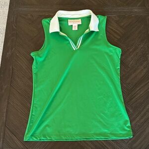Tommy Bahama polo, green, white, sleeveless, golf, tennis, athleisure, athletic